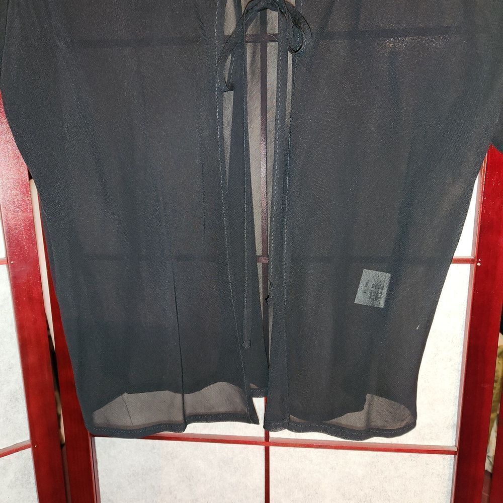 Lily Black Sheer Open Faced Cardigan - Picture 4 of 7